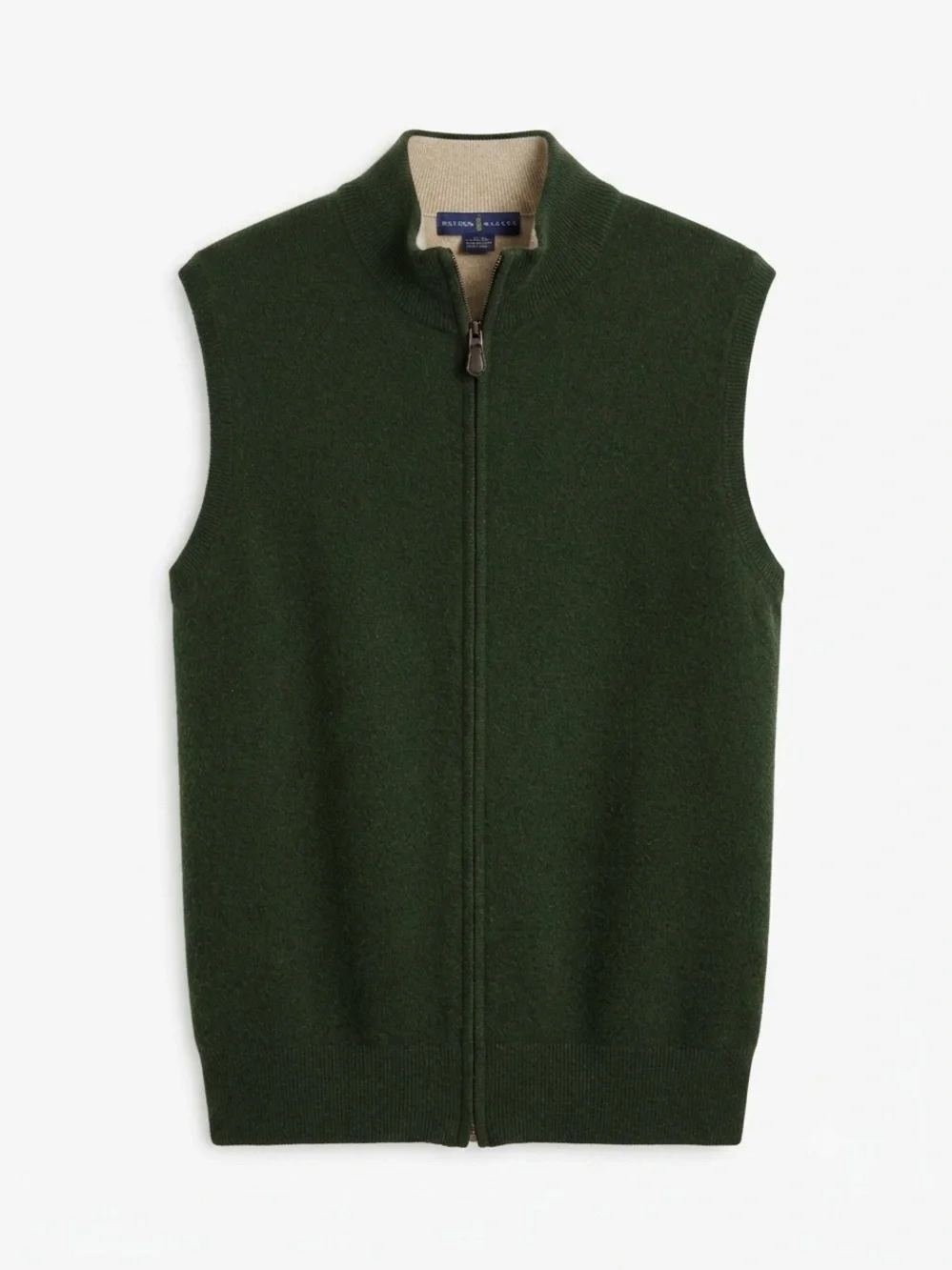Joseph & Lyman 100% Cashmere Full Zip Vest Vintage Dark Olive L